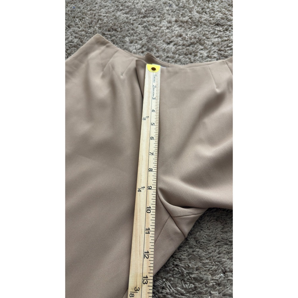 Max‎ Mara Womens Beige Wide Leg Trousers Made in Italy Size 12 Tan High Rise - Picture 7 of 7